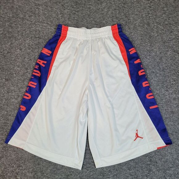 Vtg 90's Nike Air Jordan Jumpman Takeover Mens Sz M Basketball White Blue Orange - Picture 1 of 12
